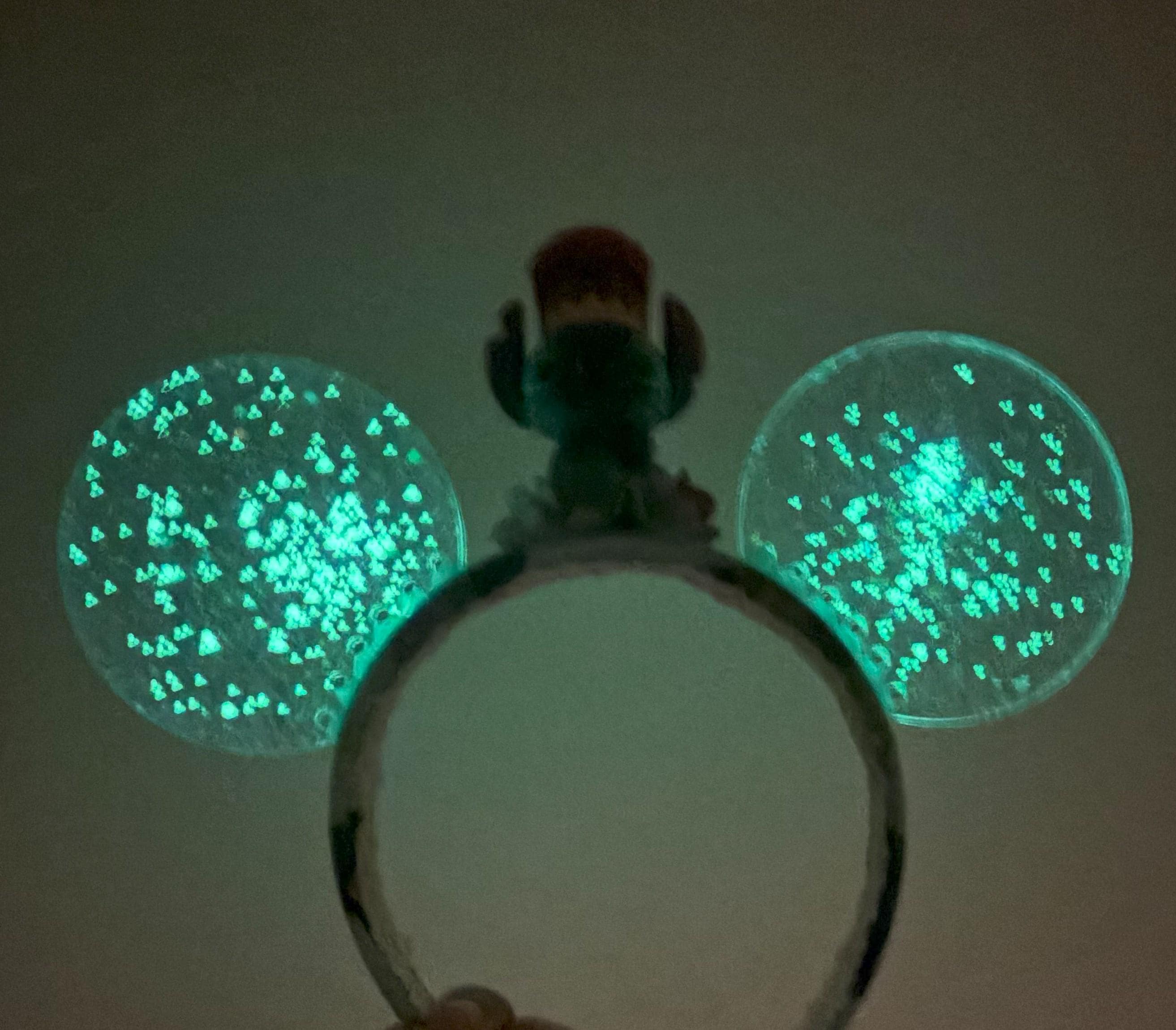 Resin glow in the dark Mouse Ears Headband Enchanting Garden Princess Resin Glow in the Dark Hawaiian Dancer Glitter Ears Mouse  main image 4