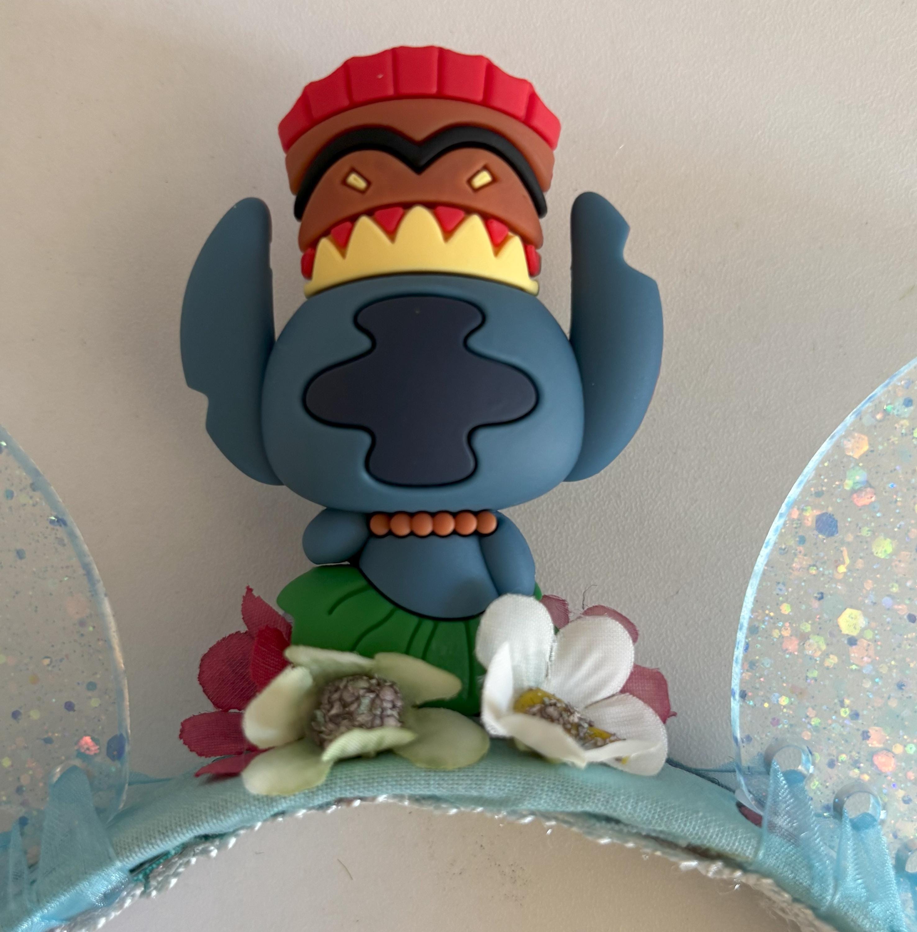 Resin Glow in the Dark Hawaiian Dancer Glitter Ears Mouse 