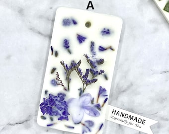 Bolsita de cera de soja floral: tableta perfumada con flores secas, recuerdo de boda