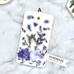 Blommig sojavaxpåse: Dofttablett med torkade blommor, bröllopsgåva