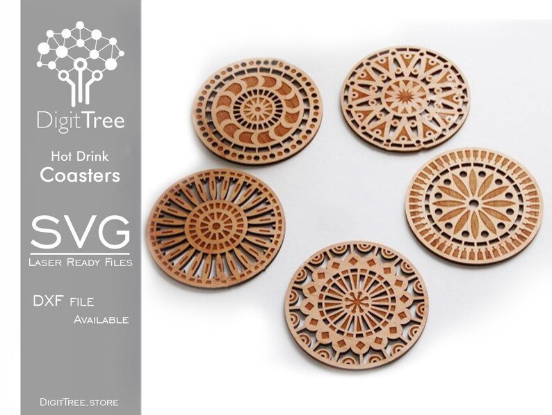 Download Set of Coasters / Hot Drink Coasters / SVG Laser Cut Files | Etsy Set of Coasters / Hot Drink Coasters / SVG Laser Cut Files | Etsy