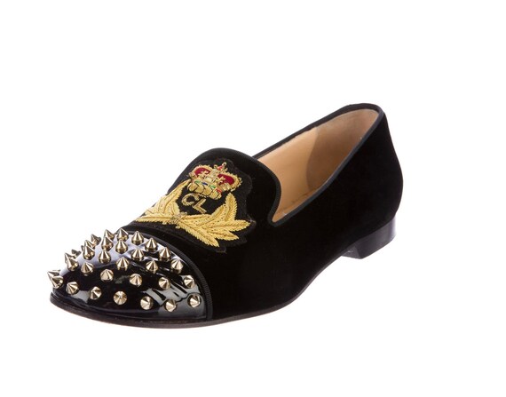 CHRISTIAN LOUBOUTIN Intern Velvet Smoking Slippers