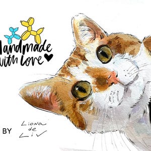 Dipinto di gatto personalizzato, ritratto di gatto siamese personalizzato da foto, regalo unico a tema gatto per gli amanti dei gatti, ritratto di gatto soriano arancione ad acquerello