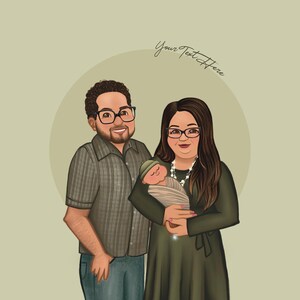 Custom Cartoon Portrait Personalized Illustration from Photo Unique Hand Drawn Family Gift Customized Wall Art Decor Meaningful Present
