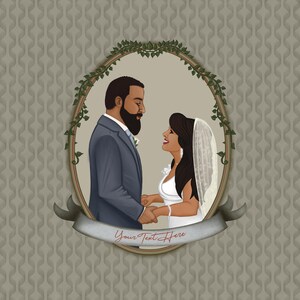 Retrato de desenho animado personalizado Ilustração personalizada de foto Presente de família exclusivo desenhado à mão Decoração de arte de parede personalizada Presente significativo