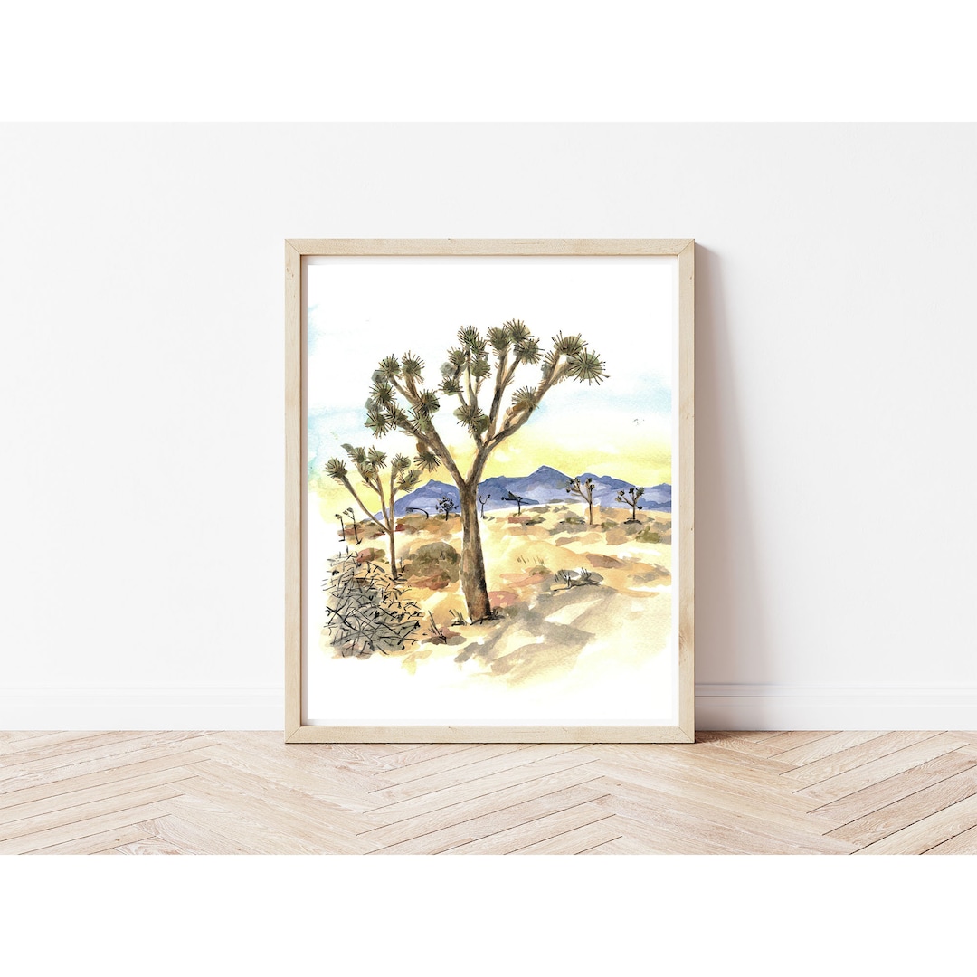 Joshua Tree Art Print Southwestern Wall Decor Joshua Tree in Watercolor