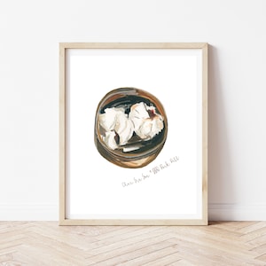 BBQ Pork Bun Art Print, Char Siu Bao  Dim Sum Poster, Hong Kong Street Food, Food Art Print, Food Poster, Kitchen Decor, Gift for Foodies