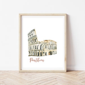Pantheon Print, Pantheon Poster, Pantheon Rome, Rome Italy, Ancient Rome Art, Rome Print, Rome Architecture, Rome Skyline, Travel Poster