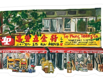 Tap Phong Store Sticker – Toronto Chinatown Foodie Vinyl Sticker, Waterproof Laptop & Water Bottle Decal, Medjool Studio