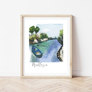 Mallorca Travel Poster, Mallorca Spain, Mallorca Print, Mallorca Poster, Spanish Seaside Print, Ocean Print, Travel Poster, Home Decor