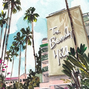 Beverly Hills Hotel Print | Los Angeles Wall Art, California Travel ...