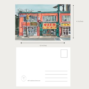 Carte postale Chinatown - carte postale de voyage, carte postale de restaurant de dim sum