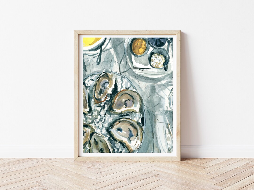 Oyster Painting Oyster Print, Oyster Art, Oyster Wall Art, Affiche