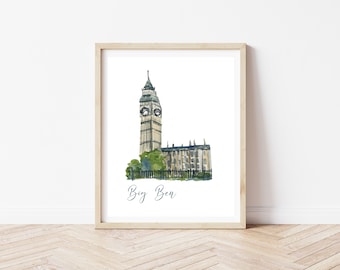 Big Ben-poster | Stadsgezicht van Londen, muurkunst Brits parlement, kunst Londen