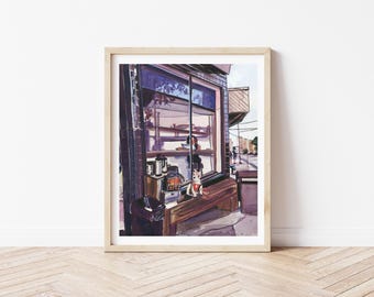 Trouble Coffee San Francisco Print | San Francisco Cafe Wall Art | San Francisco Wall Art