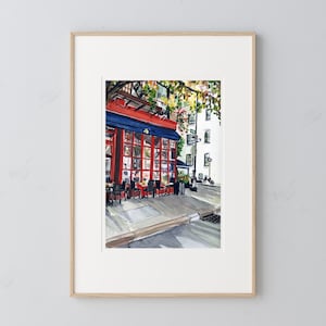 New York City Cafe Art Print, Upper East Side New York, NYC Cafe, New York Streetscape,  New York Wall Art, New York Poster