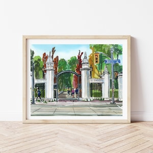 Trinity Bellwoods Park Watercolor Art Print – Toronto Cityscape, Urban Nature Decor, Toronto Neighborhood Artwork, Canadian Landscape Art