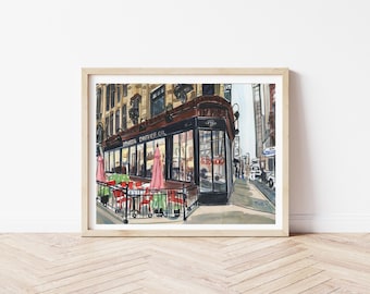 Toronto Dineen Coffee Print | Toronto Cafe Wall Art | Toronto Architecture Art | Downtown Toronto Illustration | Toronto Coffee Shop Art