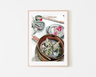 Dim Sum Print | Hong Kong Food, Asian Food Poster, Kitchen Art