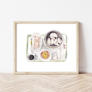 Dim Sum Lover Art Print - Hong Kong Wall Decor - Food Illustration in Watercolor - Gift for Foodies - Medjool Studio Illustrations