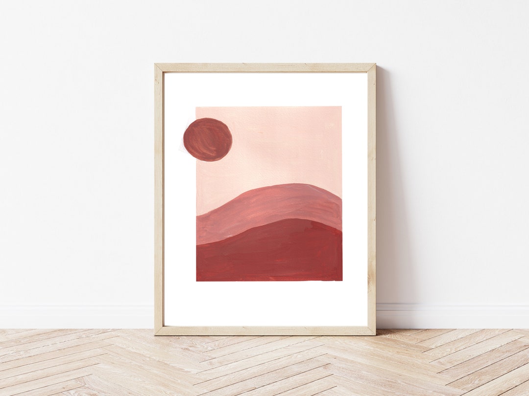 Abstract Geometric Shapes Art Print Boho Minimalist Poster Midcentury ...