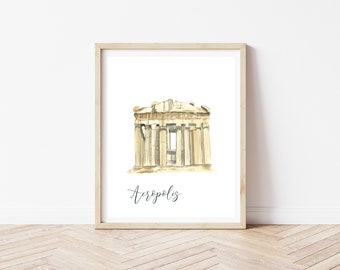 Acropolis Art Print | Parthenon Poster, Greece Print, Athens Poster