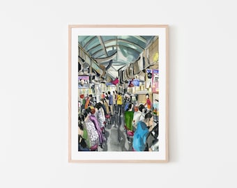 Korean Night Market Art Print - Korean Wall Art, Korea, Korean Art Print, Korean Painting, Korean Street Food, Korea Art, Korea Prints