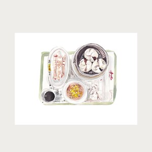 Lámina artística de dim sum, decoración neutra para el hogar, arte de pared para la cocina