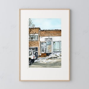 Coffee Shop Poster, Winter Skiing, Coffee Time, Coffee Wall Art, Retro Art, Kitchen Wall Art, Coffee Lover Gifts, Rocky Mountain Coffee Shop