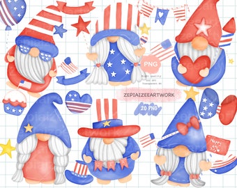 Independence watercolor clipart , gnome 4th july clipart , gnome independence png,4th july png,gnome watercolor,gnome clipart,america gnome