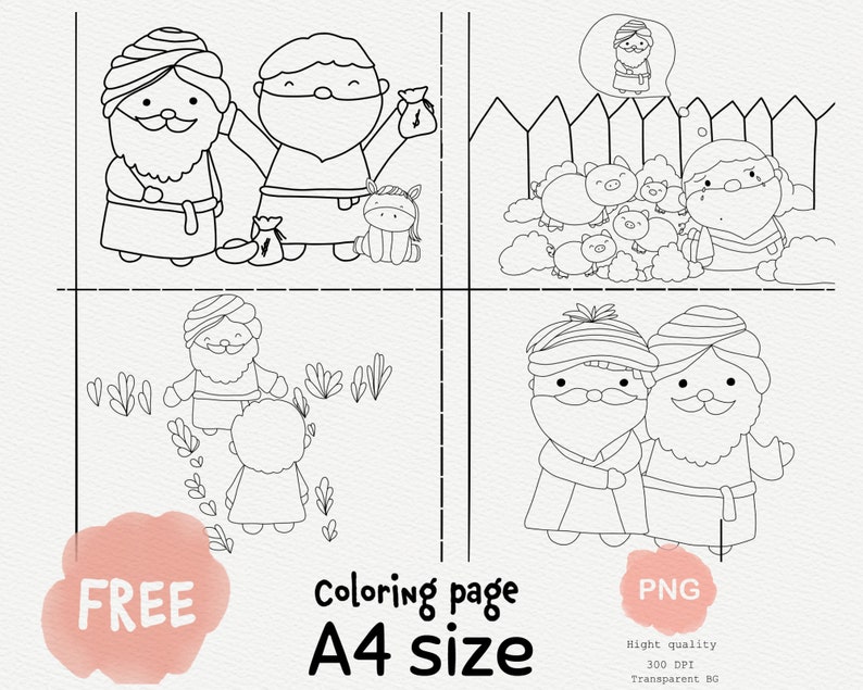 Prodigal Son Clipart,bible Story and Free Minibook,printable Free,bible ...