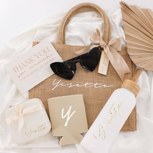 Junggesellinnenabschied Geschenk Tasche Brautjungfer Boho Hochzeitsgeschenke Brautjungfer Tote Vorschlag Tasche Mädchen Reise Miami Bach Party Brautgeschenke Jute Tote