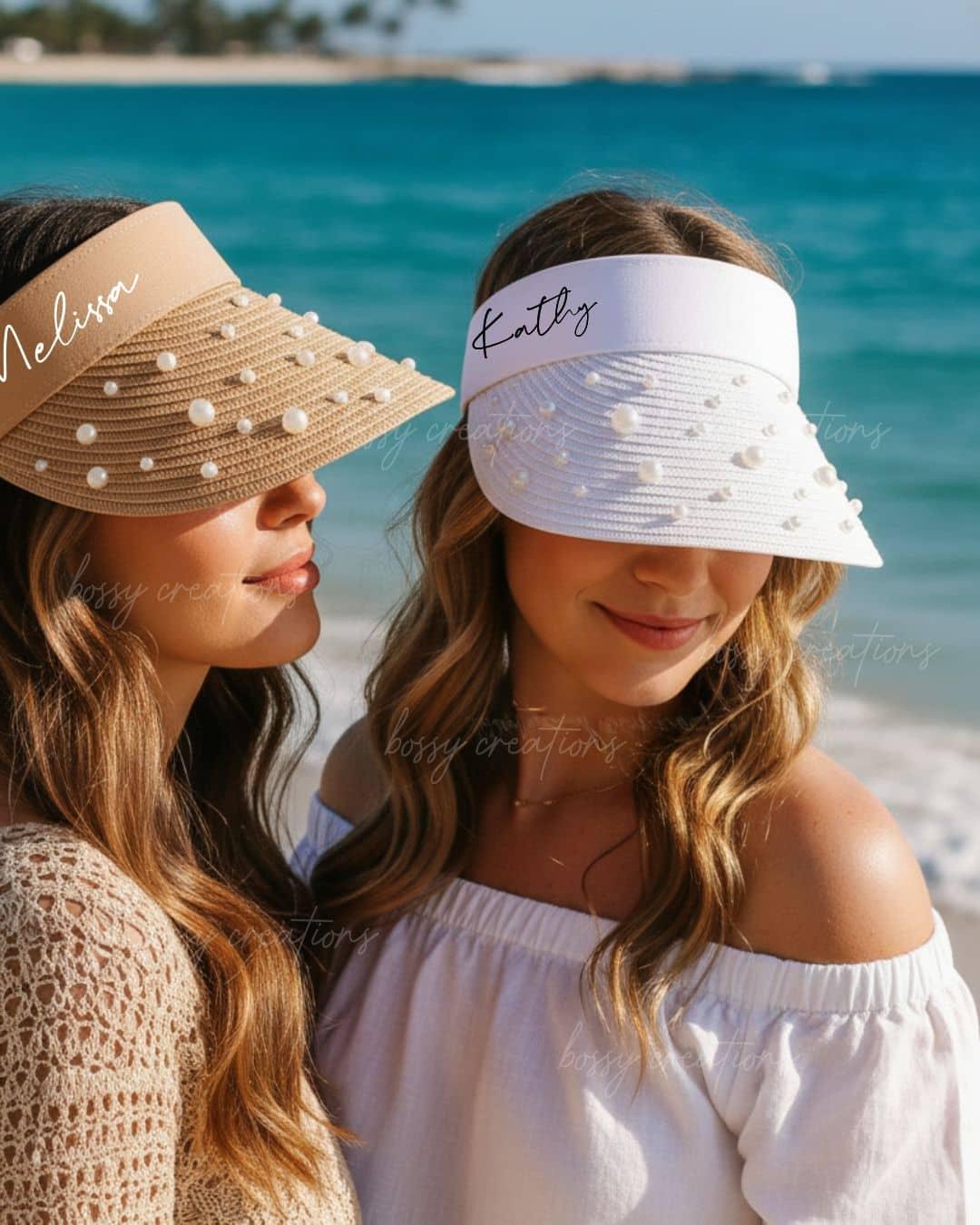 Bride to Be Personalized Pearled Visor, Bachelorette Party  display picture 3