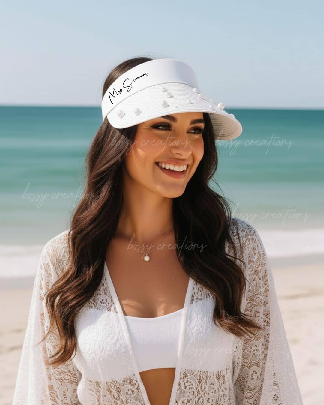 Bride to Be Personalized Pearled Visor, Bachelorette Party  display picture 2