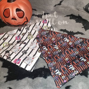 Cartoon Beetlejuice- burton- Halloween - Lydia  inspired dog bandana