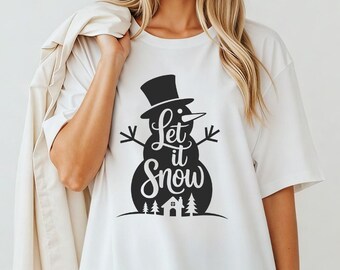 Let It Snow Snowman Shirt Winter Christmas Tee Hoodie Sweatshirt Gift for Snow Season Lovers