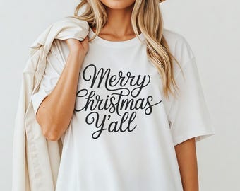 Merry Christmas Yall Shirt Southern Holiday Tee Hoodie Sweatshirt for Festive Cheer