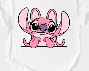 Angel Disney Sweatshirt Hoodie Shirt – Cute Pink Alien Character Tee with Adorable Expression