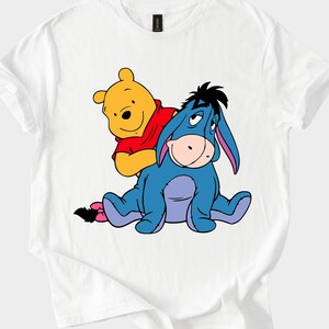 Winnie the Pooh and Eeyore Hug Shirt Hoodie Sweatshirt, Disney Friends Tee, Cute Classic Cartoon Comfort Graphic Top