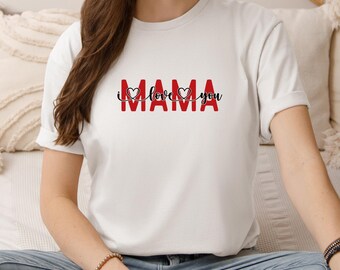 LOVED MOM SHIRT - T-shirt Je t'aime maman, sweat-shirt maman aimée, sweat à capuche maman aimée, cadeau fête des mères pour maman, sweat-shirt à capuche fête des mères
