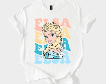 Elsa Shirt Hoodie Sweatshirt – Disney Frozen Princess Elsa in Pastel Graphic Tee Gift for Fans