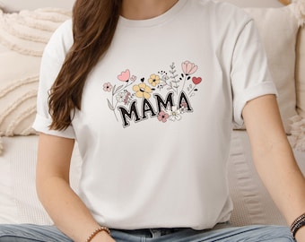 FLOWER MAMA SHIRT - Chemise que maman a adorée, Sweat-shirt à fleurs pour maman, Cadeau de fête des mères pour maman, Sweat à capuche pour maman avec fleurs, Sweat à capuche pour la fête des Mères
