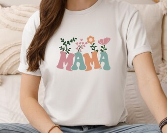 FLOWER MAMA SHIRT - Chemise que maman a adorée, Sweat-shirt à fleurs pour maman, Sweat à capuche pour maman avec fleurs, Cadeau de fête des Mères pour maman, Sweat à capuche pour la fête des Mères
