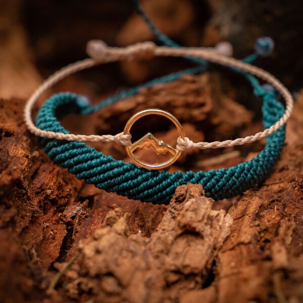Nature Bracelets | Mountain bracelet set of 2 | Peak charm bracelet | Outdoor bracelet | Wanderlust Gift | Adventure seeker