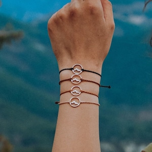 Mountain bracelet, Nature bracelet, Adventure gift for him and her, Wanderlust jewelry, Minimalist bracelet