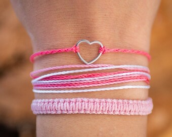 Valentines gift for her, Love Bracelets, Heart macrame bracelets, Anniversary Gift for Her