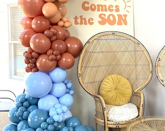 Here Comes the Sun THICK Balloon Arch Kit for Baby Shower or Retro First Birthday Party