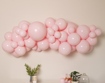 Monochrome Pink THICK Balloon Garland Kit with Powder Pink for Valentine's Day | Princess Birthday | Bridal Shower | Bachelorette Party