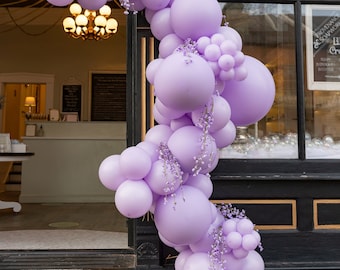 Monochrome Lilac THICK-STYLE Balloon Garland Kit | Soft Lavender Balloons for Bridal Shower |Tea Party | Baby Shower | Unicorn or Butterfly