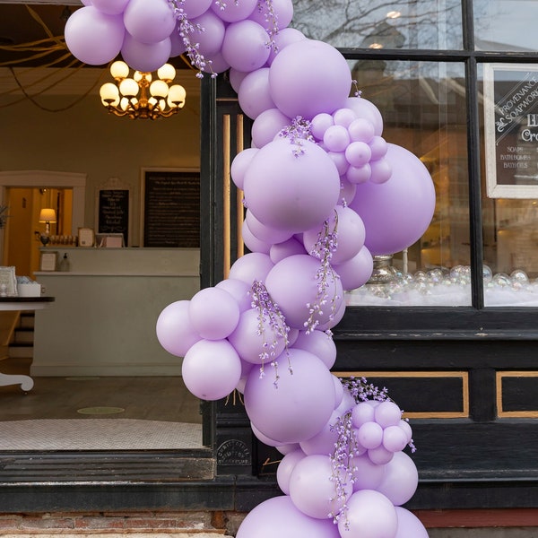 Monochrome Lilac THICK-STYLE Balloon Garland Kit | Soft Lavender Balloons for Bridal Shower |Tea Party | Baby Shower | Unicorn or Butterfly